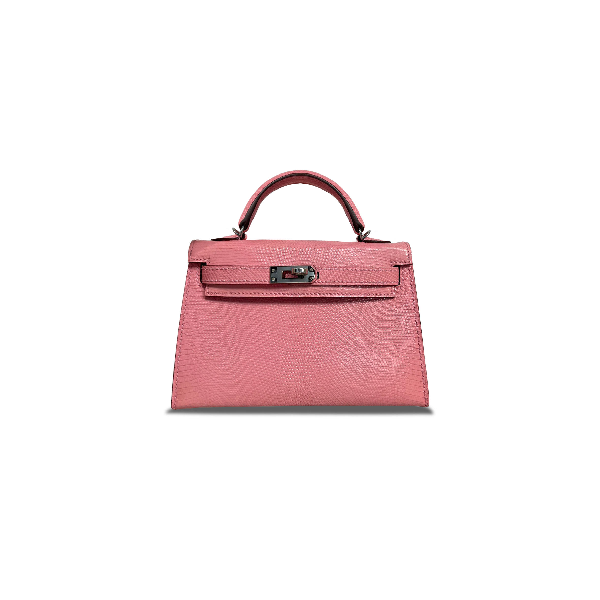 HERMÈS MASTER MINI KELLY II LIZARD PINK 636880 (19*12*5.5cm)